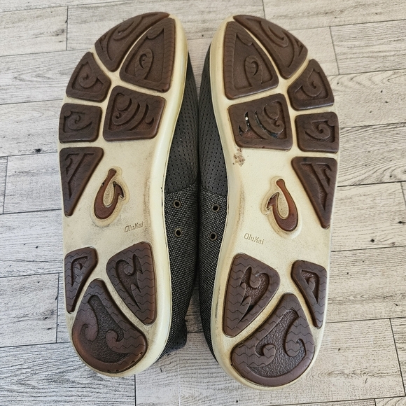 Olukai Nohea Moku Mens Size 12 Charcoal/Clay Textile Slip On Boat Shoes - Picture 6 of 8